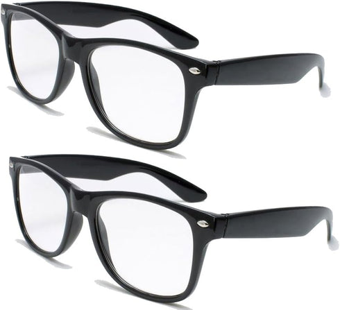 2 Pairs Reading Glasses - comfortable stylish simple readers (2 black pair, 1.5 x)...
