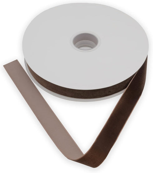 Nylon Velvet Ribbon Single Faced,1 Inch X 25Yards Spool (Brown)...