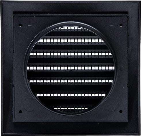 Vent Systems 4'' Inch Anthracite Pack of 2 Louvered Air Vent Covers and Bathroom Exhaust Vents, Dryer Vent Cover Keeps Out Insects, Birds and Rode...