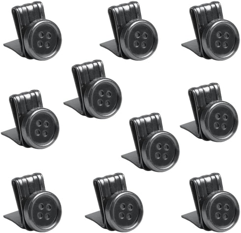 Wixine 10Pcs No-Sew EZ-Buttons Movable No Sew Button End Brace Clips (Black)...