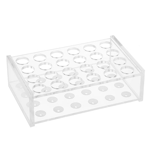 OLYCRAFT 24 Sockets Acrylic Clear Test Tube Rack Transparent Acrylic Test Holder Rack Centrifuge Tube Holder Labortory Display Stands for 5ml Test...