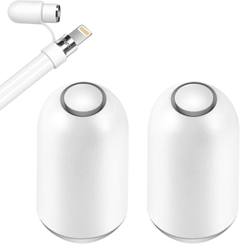 Magnetic Replacement Cap for Apple Pencil 1st Generation (2 Pack) - with Silicone Protective Cap Holder (White)...