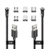 540° Rotation Magnetic Charging Cable, Magnetic Charging Tips 3in1 Short USB Cable Compatible for all Smartphone/ChargeBank/Charging Station for M...