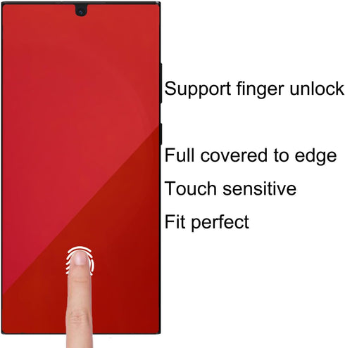 2 Pack Anti-Blue Privacy Screen Protector for Samsung Galaxy S23 Ultra Anti-Spy Soft Red Film Support Finger Unlock 6.8 inch + 2 Pack Camera Lens ...