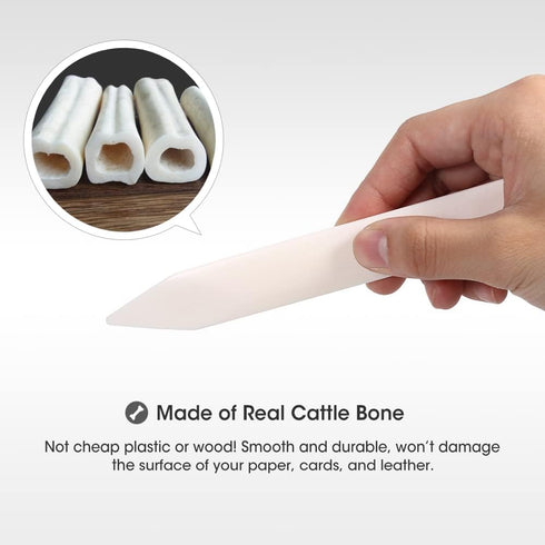DEEDYGO 2 PCS 100% Real Bone Folder Scoring Folding Creasing Origami Paper Creaser Crafting Scrapbooking Tool for DIY Handmade Leather Burnishing,...