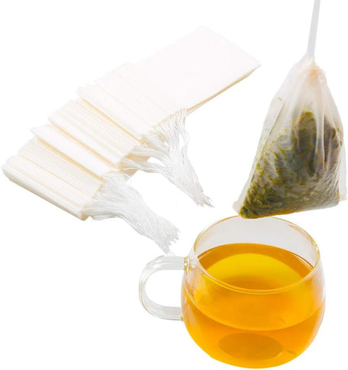 Tea Filter bags, safe and natural material, disposable tea infuser, empty tea bag with drawstring for loose leaf tea, set of 200?3.15 x 3.94 inch ...