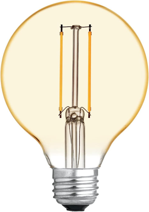 GE Vintage Style LED Light Bulb, 40 Watt, Amber Finish, G25 Globe Bulb (1 Pack)...