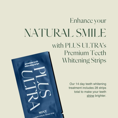 PLUS ULTRA Premium Teeth Whitening Strips, Eco-Friendly Vegan Stain Remover White Strips - Teeth Whitener for Coffee, Wine, Soda, and Other Stains...