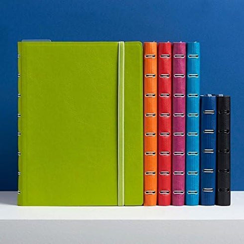 FILOFAX REFILLABLE NOTEBOOK CLASSIC, 9.25" x 7.25" Black - Elegant leather-look cover with moveable pages - Elastic closure, index, pocket and pag...