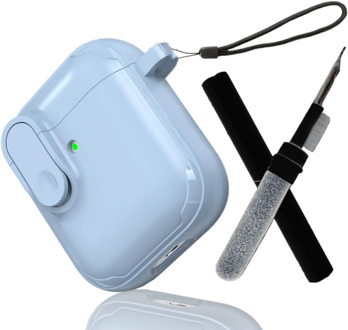 Compatible AirPods 1 AirPods 2 Case Cover with Cleaning Pen Kit, Anti-Fall Lock Design, TPU Drop Protection, Front LED Visible Cover with Rope for...