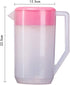 Housoutil 1PC Plastic Large Water Pitcher with Lid, 4L/ 140oz Carafes Mix Drinks Water Jug, Plastic Straining Pitcher Round Lid for Hot/Cold Lemon...