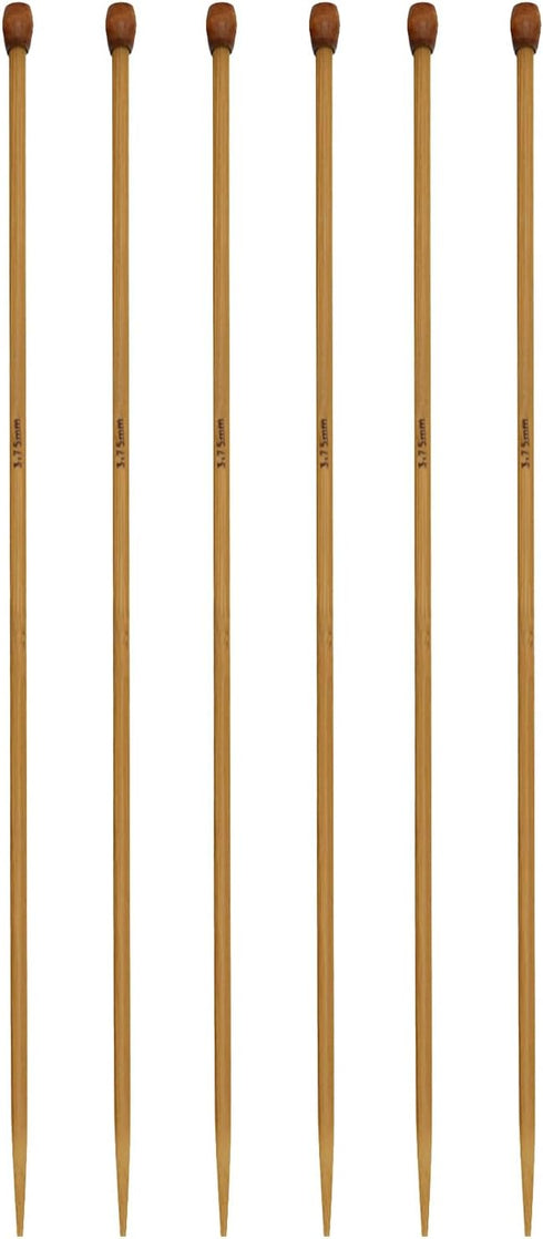 6Pcs 3.75mm Wooden Knitting Needle Straight Single Pointed US Size 5 for DIY Yarn Craft Set,Socks,Sweater, Nice Gift for Women Adults Kids Childre...