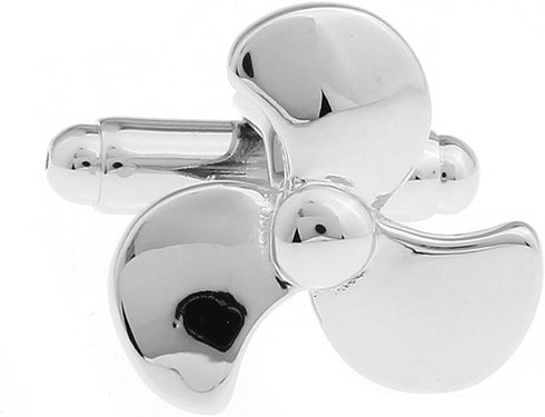 Propeller Plane Aviation Pilot Father Dad Presentation Gift Cufflinks (Fan Silver)...