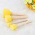 4Pcs Round Stencil Sponge Wooden Handle Foam Sponge Paint Brush Furniture Art Crafts Painting Tool Supplies...