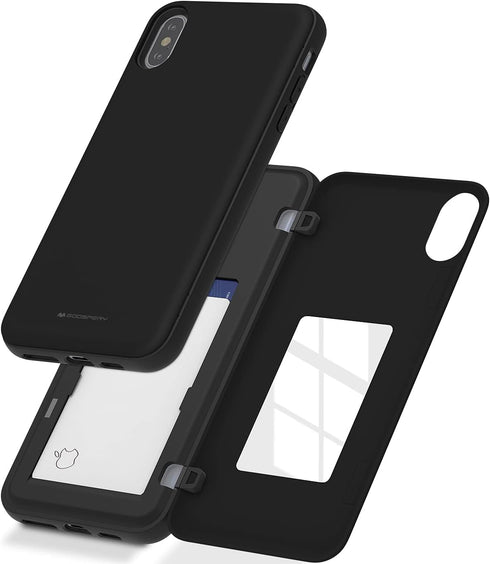 GOOSPERY Magnetic Secure Bumper Compatible with iPhone Xs Max Case, Card Holder Wallet Case, Easy Magnet Auto Closure Protective Dual Layer Protec...