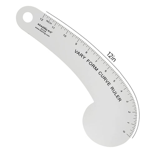 Vary Form Curve Ruler 12“ French Curve Ruler for Pattern Making, Aviation Aluminum Hip Curve Ruler for Measuring Sewing...