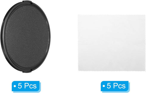 PATIKIL 105mm Lens Cap, 5 Pack Sides Pinch Snap Camera Lens Cover for Front Lens with Cloth, Suitable for 105mm Thread Universal DSLR Lenses for N...