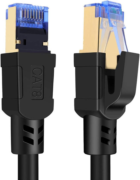 Cat8 Ethernet Cable, High Speed Cat 8 Network Ethernet Patch Internet Cable with Gold Plated RJ45 Connector, Compatible with Cat7 Cat6, Gigabit S/...
