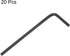 20pcs Hex Key Wrench 5/64" L-Shape Hexagon SAE Wrenches Chrome Vanadium Steel Repairing Tool for Home Repair, Black...