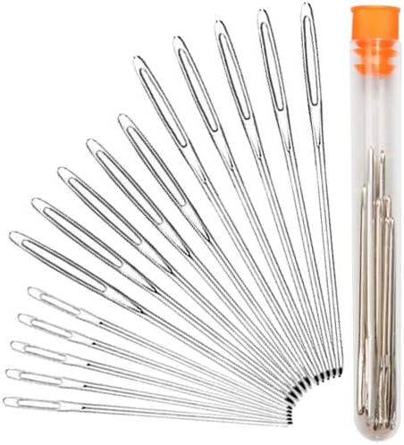Hekisn Large-Eye Blunt Needles, Stainless Steel Yarn Knitting Needles, Sewing Needles, Crafting Knitting Weaving Stringing Needles,Perfect for Fin...
