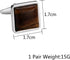 Stainless Steel Cufflinks for Men, Square Cufflinks Brown Amber Cufflinks Tuxedo Wedding Cufflinks Gift for Groom Husband Father Boyfriend...