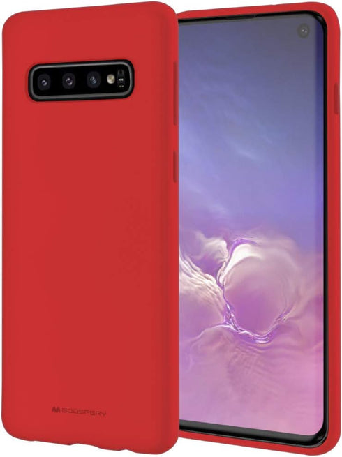 GOOSPERY Soft Feeling Jelly for Samsung Galaxy S10 Case (2019) Silky Slim Bumper Cover (Red)...