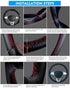 Leather Steering Wheel Cover, Breathable Non-Slip Design, Soft and Comfortable Feeling, Universal 15 Inch Auto Car Steering Wheel Stitch on Wrap?S...