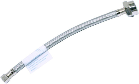 Westbrass T1238B 3/8 in. x 12 in. Stainless Steel Water Closet Toilet Supply Line with 7/8 in. Brass Ballcock Nut...