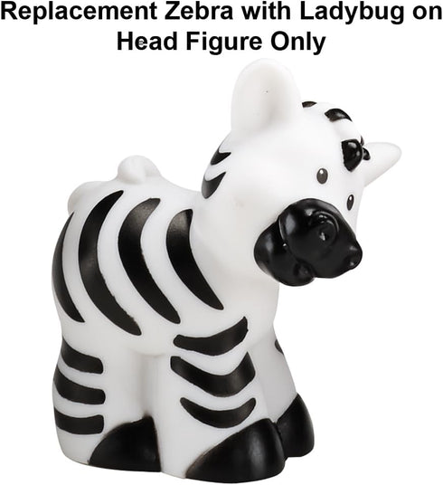 Replacement Part Fisher-Price Little-People Noah's Ark Playset - BMM06 - DKV14 ~ Replacement Zebra with Ladybug on Head Figure, White, Black, Red...