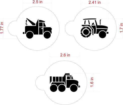 Designer Stencils Trucks Cookie Set, Beige/Semi-Transparent...
