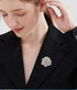Rhinestone Rose Brooch Pin for Women Girls Fashion Crystal Big Blossom Flower Brooch Lapel Pins Elegant Dress Accessories Jewelry Boutonniere Cors...
