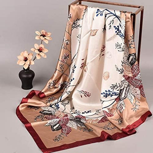 5PCS Large Satin Head Scarves - Silk Square Like Neck Scarf Hair Wraps Headscarf for Sleeping Head Scarf Bundle 35 in...