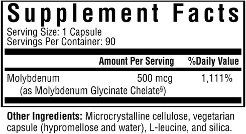 Seeking Health Molybdenum - Supplement with Molybdenum Glycinate Chelate - Supplement Supports Sulfite Metabolism & Cellular Health - Vegetarian a...