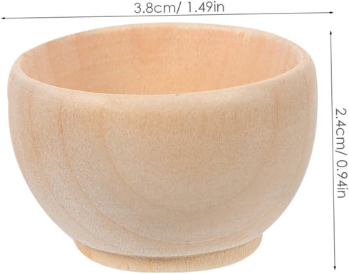 ORFOFE 10pcs Wooden Egg Holders Dipping Sauce Bowls Wooden Pinch Bowls Wooden Craft Bowls Small Wood Bowl Unfinished Wooden Bowls Wooden Bowl Toy ...