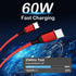 IDISON Corlorful USB C to USB C Cable 60W(3A), Nylon Braided USB C Charger Cable Fast Charging for iPhone 15 Pro Max Plus/Samsung S23, Switch, Pad...