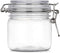 2Pcs 10 Oz/300ml Clear Round Plastic Home Kitchen Storage Sealed Jar Bottles with Leak Proof Rubber and Hinged Lid for Herbs, Spices, Candy, Gift,...