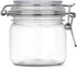 2Pcs 10 Oz/300ml Clear Round Plastic Home Kitchen Storage Sealed Jar Bottles with Leak Proof Rubber and Hinged Lid for Herbs, Spices, Candy, Gift,...