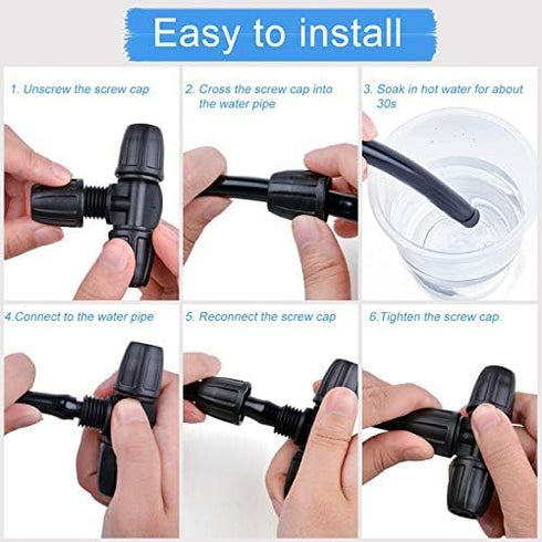 Kalolary Barbed Tee for 5/16 Inch Irrigation Tube, 20PCS Anti-Drop Drip Irrigation Hose Fittings for 8/12mm PE Pipe Micro Spray Lock Drip Irrigati...