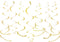 Gold Party Hanging Swirl Decorations Plastic Streamer for Ceiling, Pack of 28...