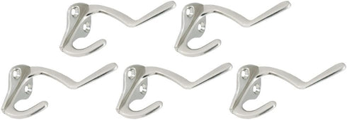 Design House 181958 Double Hat and Coat Hook 3", 5-Pack, Satin Nickel...