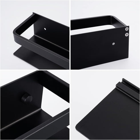 KES Spice Rack Organizer Kitchen Spice Rack Seasoning Organizer 16 Inch Aluminum Spice Holder Wall Mount Anodized Black 2 Pack, KSR401S40-BK-P2...