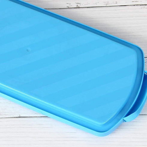2 Pack Plastic Loaf Cake Storage Container, Bread Keeper for Carrying and Storing Banana Bread, Pumpkin Bread (Blue)...