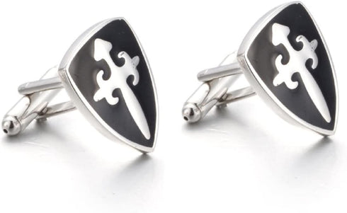 Cross Cufflinks for Men, Cross Shield Cufflinks, Cross Sword Shield Cuff Links, Cross Shirt Tuxedo Cufflinks, Punk Cufflinks French Cufflinks, Bes...