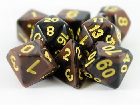 Black and Brown Dice - RPG DND Set - 'Werewolf'...