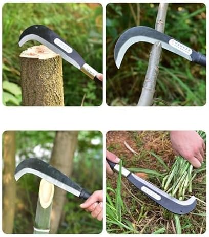 Brush Clearing Sickle,Japanese Weeding Sickle with 7.08-Inch Carbon Steel Blade - Gardening/Farming/Landscaping Hand Sickle with Grip, BLACK, 3441...