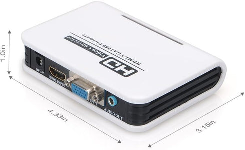 Megulla® MG-H2V100 HDMI to VGA Converter Adapter with 3.5mm Stereo Audio Output, HDMI HD Input to VGA Output Adapter for PC, Laptop, Blu-Ray, DVD ...