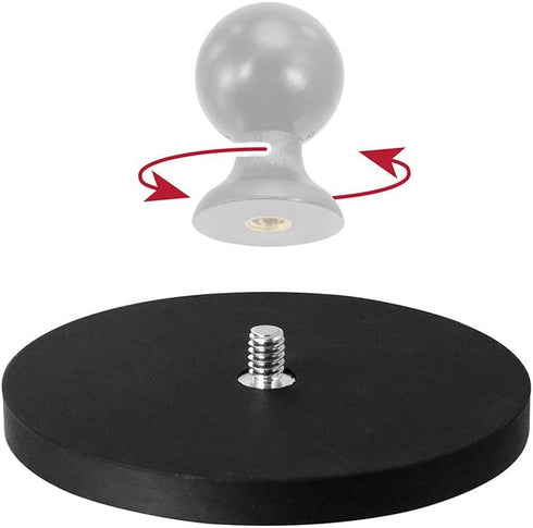 ARKON Mounts 88mm Diameter Round Heavy-Duty Magnetic Base with 1/4”-20 Camera Mounting Bolt...