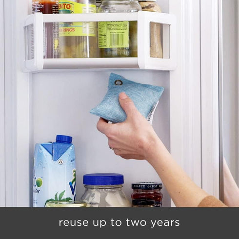 Moso Natural Refrigerator Deodorizer (3 Pack) Long-Lasting Bamboo Charcoal Fridge Odor Absorber and Freezer Odor Eliminator. Air Purifying Bag to ...