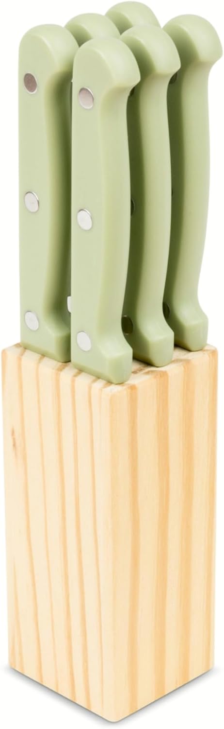 Core Kitchen Set of 6 Colorful Kitchen Steak Knives - 4.5" Blade - Leaf...