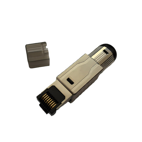 Cat6a and Cat8 Ethernet Connectors,Tool-Free Pass Through Rj45 Shielded Plug, Fast Field Installation (connector 2-pack)...